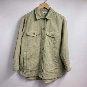 Madewell Women's Branner‎ Back Sage Green Waffle Shirt Jacket Size XS